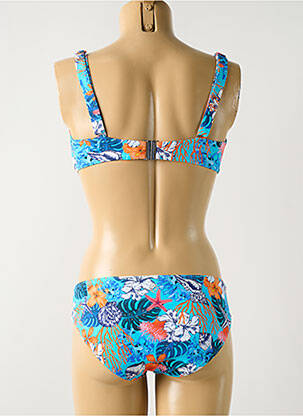 Maillot de bain 2 pièces stretch haut soutien-gorge emboitant bleu OLYMPIA femme