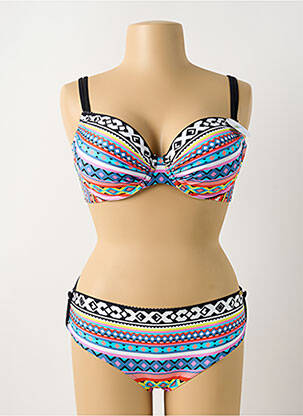 Maillot de bain 2 pièces stretch haut soutien-gorge emboitant bleu SUNFLAIR femme