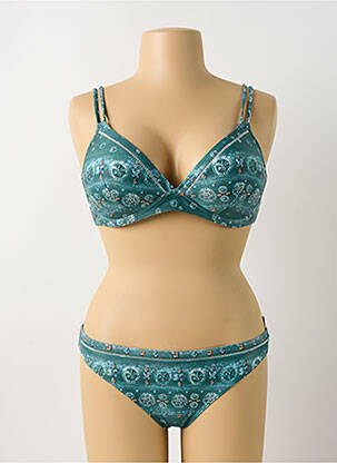 Maillot de bain 2 pièces stretch haut soutien-gorge emboitant vert OLYMPIA femme