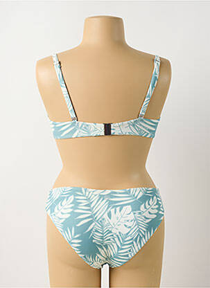 Maillot de bain 2 pièces stretch haut soutien-gorge emboitant bleu OLYMPIA femme