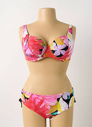 Maillot de bain 2 pièces stretch haut soutien-gorge emboitant rose SUNFLAIR femme