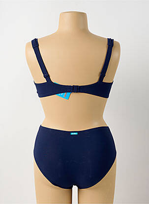 Maillot de bain 2 pièces stretch haut soutien-gorge balconnet bleu LIDEA femme
