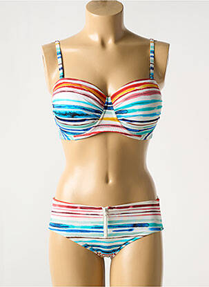 Maillot de bain 2 pièces stretch haut bandeau bleu LIDEA femme