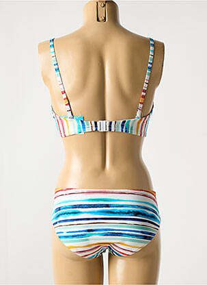 Maillot de bain 2 pièces stretch haut bandeau bleu LIDEA femme