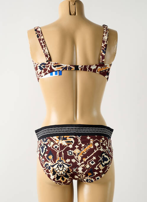 Maillot de bain 2 pièces marron LIDEA pour femme