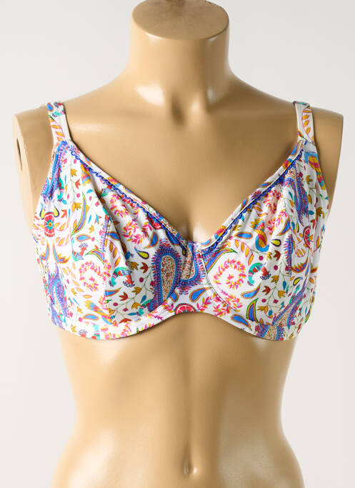 Haut de maillot de bain stretch haut soutien-gorge emboitant blanc FREYA femme