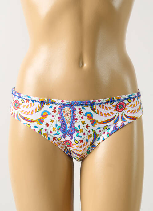 Bas de maillot de bain imprimé fantaisie culotte blanc FREYA femme