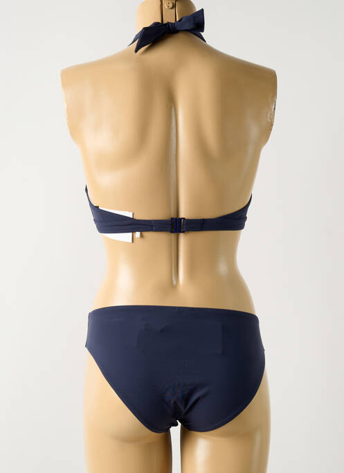 Maillot de bain 2 pièces stretch haut soutien-gorge moulé bleu LIDEA femme