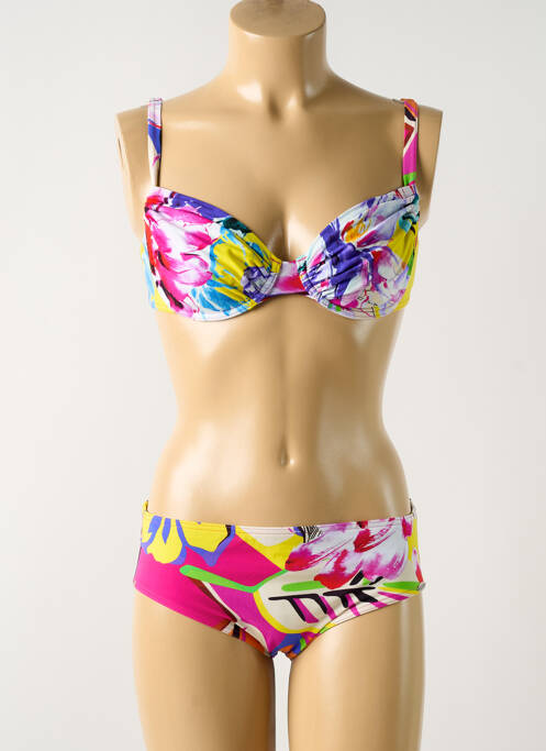 Maillot de bain 2 pièces stretch haut soutien-gorge balconnet bleu SUNFLAIR femme