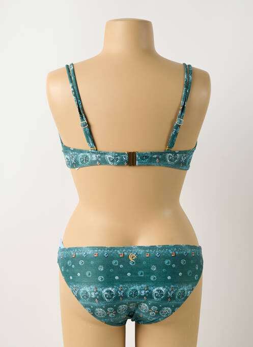 Maillot de bain 2 pièces stretch haut soutien-gorge emboitant vert OLYMPIA femme