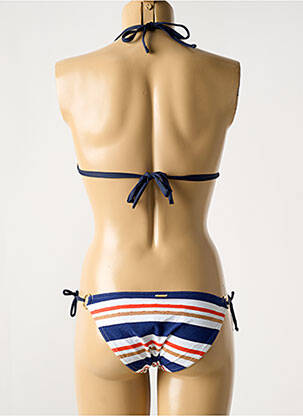 Maillot de bain 2 pièces stretch haut triangles bleu LIVIA femme