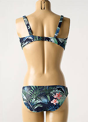 Maillot de bain 2 pièces stretch haut soutien-gorge emboitant bleu OLYMPIA femme