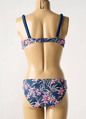 Maillot de bain 2 pièces stretch haut soutien-gorge emboitant bleu OLYMPIA femme