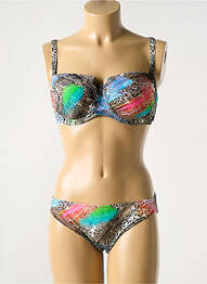 Maillot de bain 2 pièces stretch haut soutien-gorge balconnet marron SUNFLAIR femme