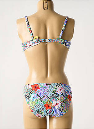 Maillot de bain 2 pièces stretch haut soutien-gorge emboitant bleu WATERCULT femme