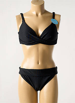 Maillot de bain 2 pièces stretch haut soutien-gorge emboitant noir OLYMPIA femme