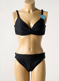Maillot de bain 2 pièces stretch haut soutien-gorge emboitant noir OLYMPIA femme
