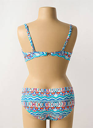 Maillot de bain 2 pièces stretch haut soutien-gorge emboitant bleu SUNFLAIR femme