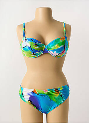 Maillot de bain 2 pièces stretch haut soutien-gorge balconnet bleu SUNFLAIR femme