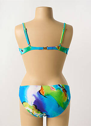 Maillot de bain 2 pièces stretch haut soutien-gorge balconnet bleu SUNFLAIR femme