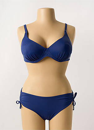 Maillot de bain 2 pièces stretch haut soutien-gorge moulé bleu OLYMPIA femme
