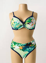 Maillot de bain 2 pièces stretch haut soutien-gorge emboitant vert CHARMLINE femme