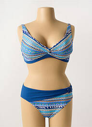 Maillot de bain 2 pièces stretch haut soutien-gorge emboitant bleu SUNMARIN femme