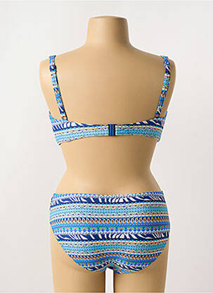 Maillot de bain 2 pièces stretch haut soutien-gorge emboitant bleu SUNMARIN femme