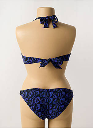Maillot de bain 2 pièces stretch haut soutien-gorge balconnet bleu LIVIA femme