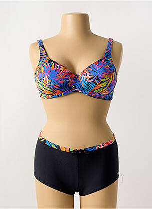 Maillot de bain 2 pièces stretch haut soutien-gorge emboitant bleu OCEAN WEAR femme