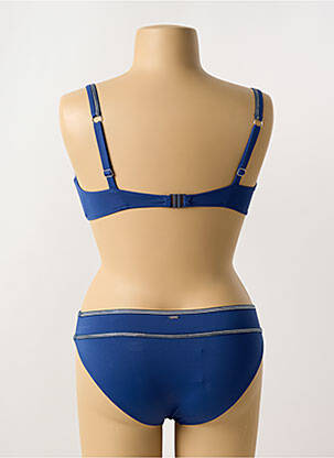 Maillot de bain 2 pièces stretch haut triangles bleu LIVIA femme