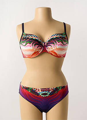 Maillot de bain 2 pièces stretch haut soutien-gorge emboitant violet SUNFLAIR femme