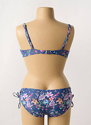 Maillot de bain 2 pièces stretch haut soutien-gorge emboitant bleu OLYMPIA femme