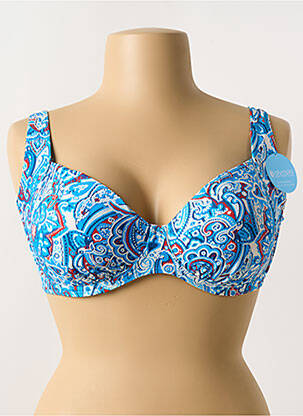 Haut de maillot de bain stretch haut soutien-gorge emboitant bleu OLYMPIA femme