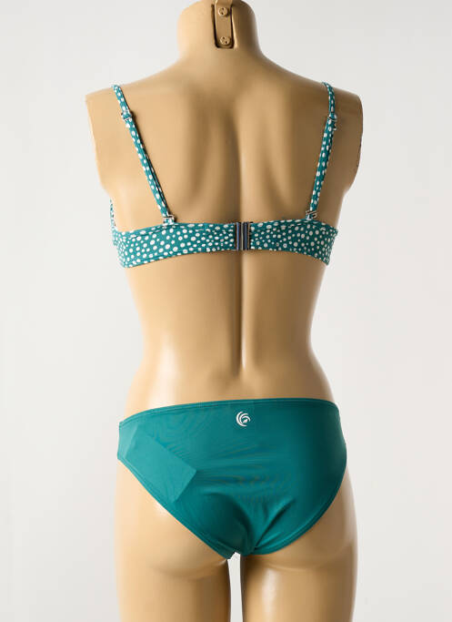 Maillot de bain 2 pièces stretch haut soutien-gorge balconnet vert OLYMPIA femme