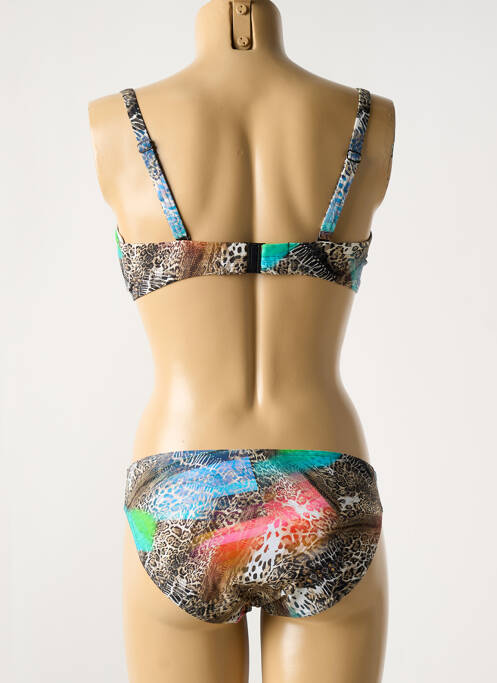 Maillot de bain 2 pièces stretch haut soutien-gorge balconnet marron SUNFLAIR femme