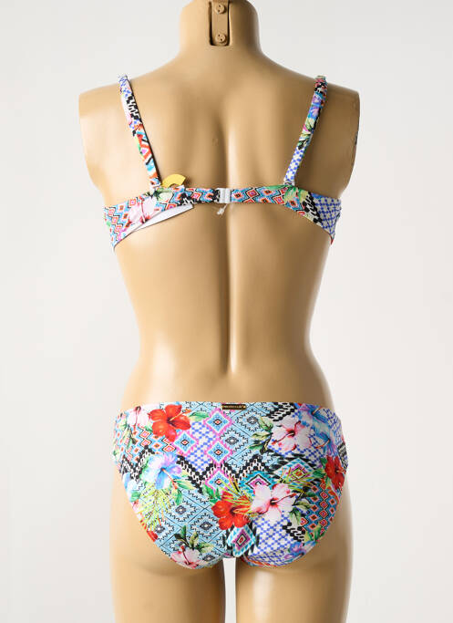 Maillot de bain 2 pièces stretch haut soutien-gorge emboitant bleu WATERCULT femme