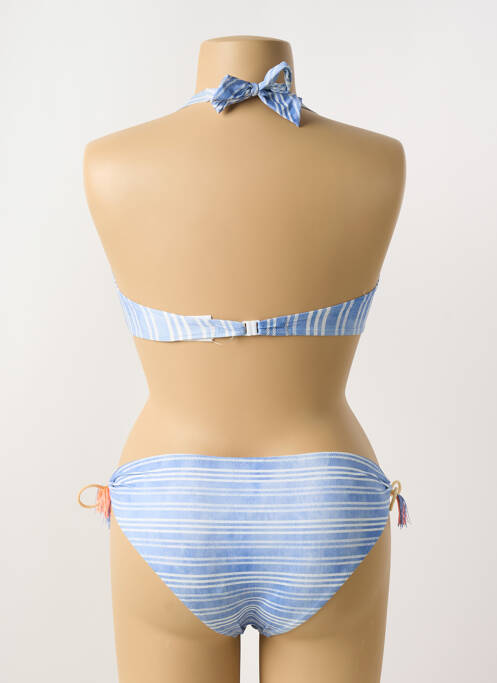 Maillot de bain 2 pièces stretch haut soutien-gorge balconnet bleu WATERCULT femme