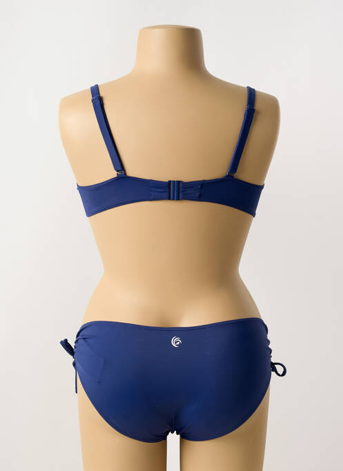 Maillot de bain 2 pièces stretch haut soutien-gorge moulé bleu OLYMPIA femme