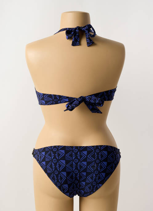 Maillot de bain 2 pièces stretch haut soutien-gorge balconnet bleu LIVIA femme