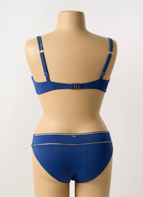 Maillot de bain 2 pièces stretch haut triangles bleu LIVIA femme