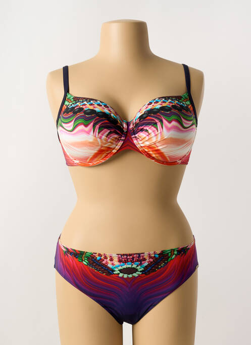 Maillot de bain 2 pièces stretch haut soutien-gorge emboitant violet SUNFLAIR femme