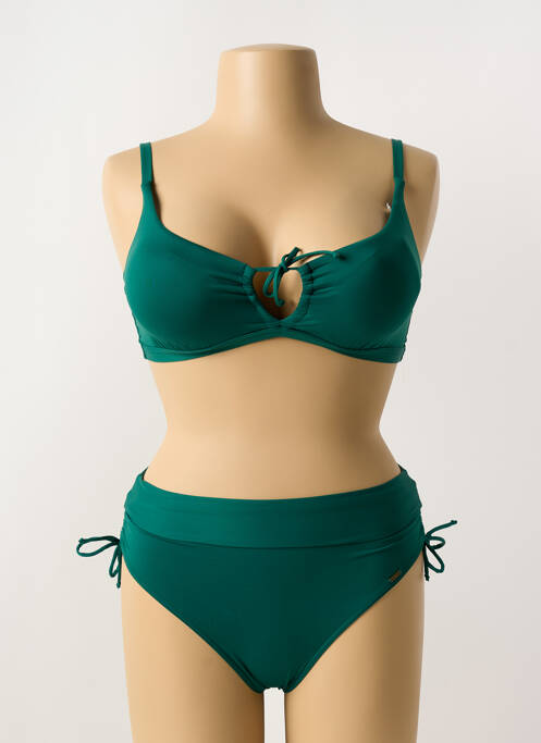 Maillot de bain 2 pièces stretch haut soutien-gorge balconnet vert LIVIA femme