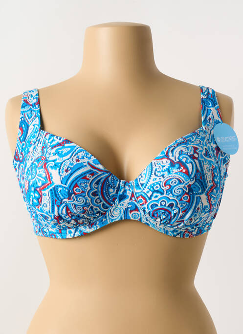 Haut de maillot de bain stretch haut soutien-gorge emboitant bleu OLYMPIA femme
