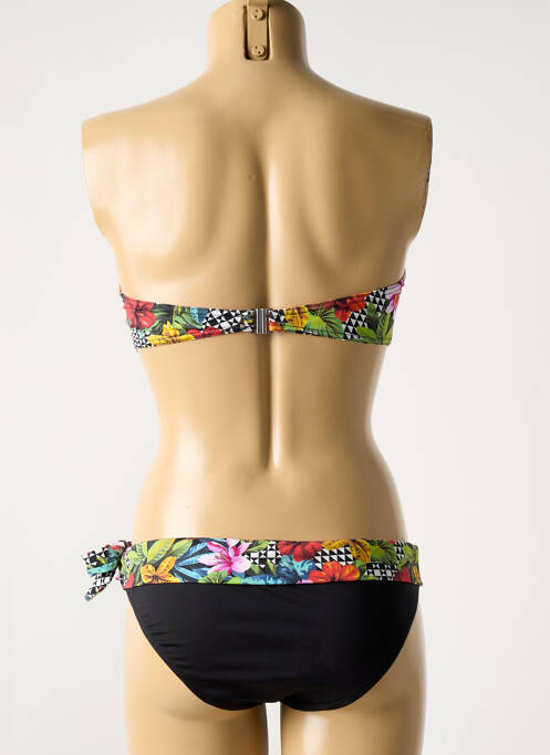 Maillot de bain 2 pièces stretch haut bandeau noir LIVIA femme