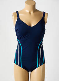 Maillot de bain 1 pièce effet matière satinée haut soutien-gorge moulé bleu SUNMARIN femme