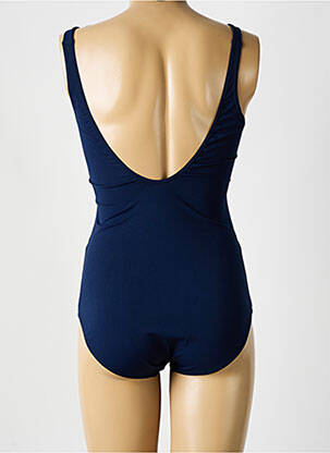 Maillot de bain 1 pièce effet matière satinée haut soutien-gorge moulé bleu SUNMARIN femme
