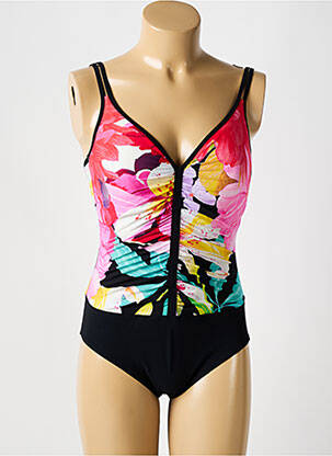Maillot de bain 1 pièce imprimé fantaisie haut soutien-gorge moulé noir SUNFLAIR femme