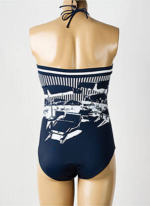 Maillot de bain 1 pièce imprimé fantaisie haut soutien-gorge moulé bleu SUNFLAIR femme
