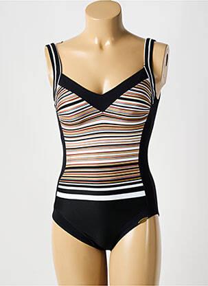 Maillot de bain 1 pièce effet matière satinée haut soutien-gorge moulé noir SUNFLAIR femme